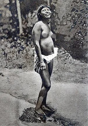 Boggiani Print: Boggiani Print. South American Native Woman. Printed in 1926. 3 x 4.5 inches. Not hand-signed unless otherwise stated. Photomechanical Print. Lots that contain nudity have been partially obscured in