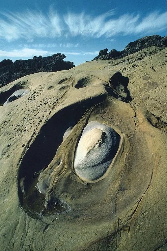 Lucien Clergue (French, 1934-2014) Print: Lucien Clergue (French, 1934-2014) Print. Rock Formations - Point Lobos. Printed in 1989. 6 x 9 inches. Not hand-signed unless otherwise stated. Photomechanical Print. Lots that contain nudity have