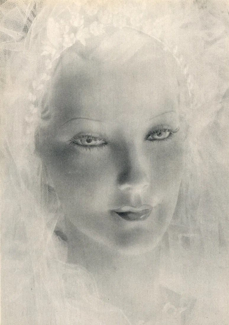 Daniel Masclet (French, 1892-1969) Print: Daniel Masclet (French, 1892-1969) Print. The Bride - Vintage Gravure. Printed in 1947. 7 x 8 inches. Not hand-signed unless otherwise stated. Photomechanical Print. Lots that contain nudity have