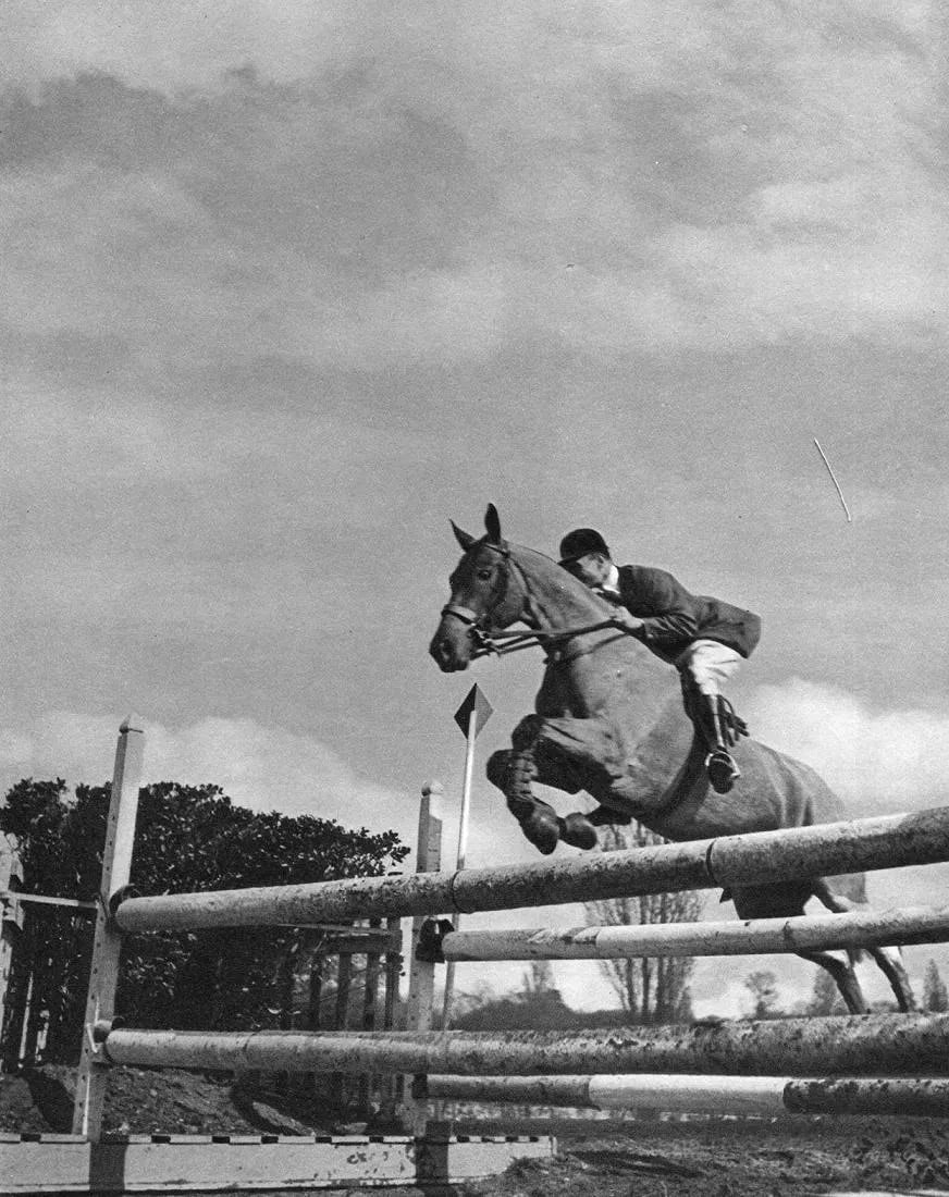 Roger Schall (French, 1904-1995) Print: Roger Schall (French, 1904-1995) Print. Horse Jump - Vintage Gravure. Printed in 1936. 8 x 10 inches. Not hand-signed unless otherwise stated. Photomechanical Print. Lots that contain nudity have been