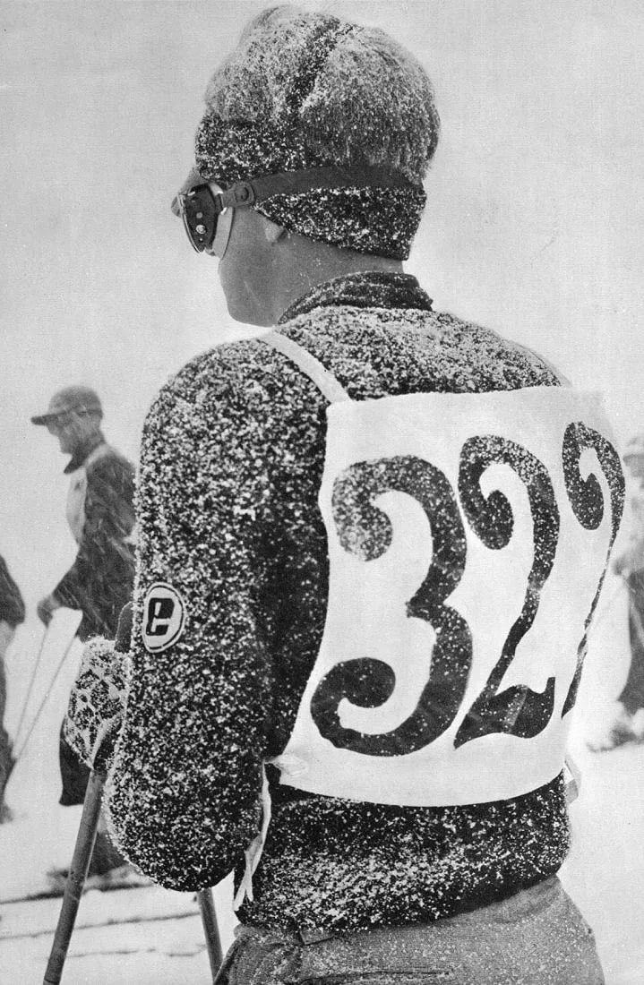 Herbert Matter (Swiss-American, 1907-1984) Print: Herbert Matter (Swiss-American, 1907-1984) Print. Skier - Vintage Gravure. Printed in 1933. 7 x 10 inches. Not hand-signed unless otherwise stated. Photomechanical Print. Lots that contain nudity