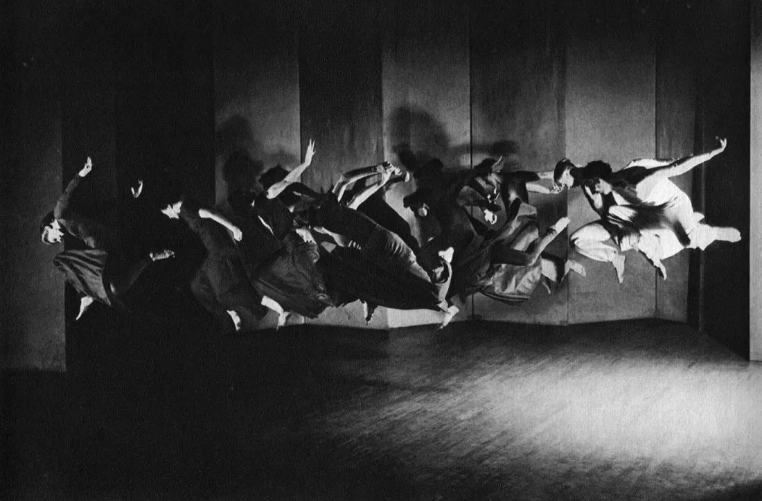 Barbara Morgan Print: Barbara Morgan Print. Dance Troupe - Vintage Gravure. Printed in 1947. 9 x 6 inches. Not hand-signed unless otherwise stated. Photomechanical Print. Lots that contain nudity have been partially obscur