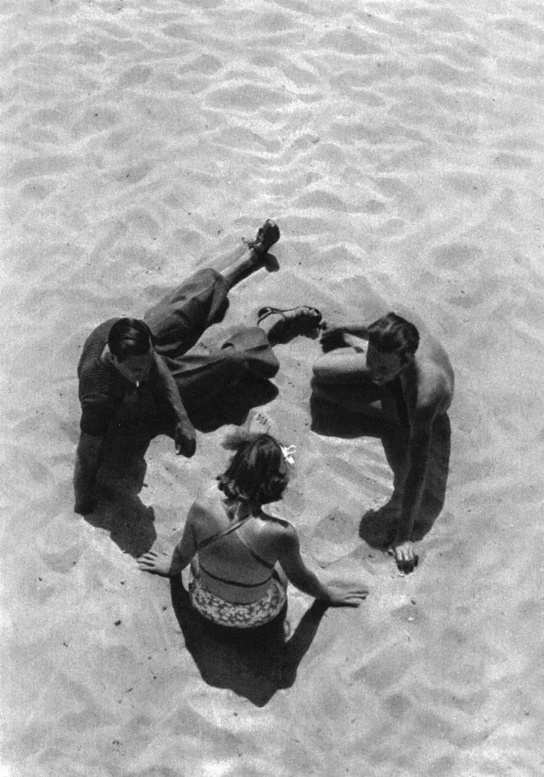 Maurice Bernard Print: Maurice Bernard Print. In the Sand - Vintage Gravure. Printed in 1947. 7 x 9 inches. Not hand-signed unless otherwise stated. Photomechanical Print. Lots that contain nudity have been partially