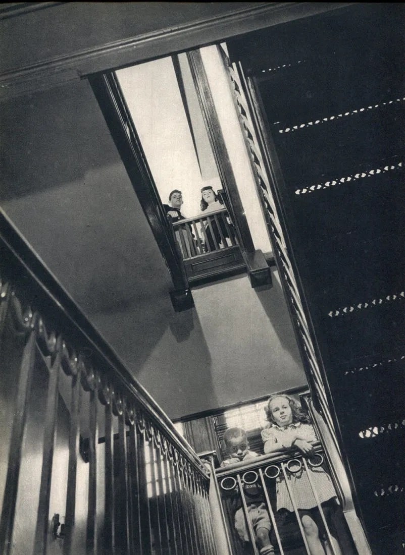 Stephen Deutch (Hungary, 1908-1997) Print: Stephen Deutch (Hungary, 1908-1997) Print. Staircase - Vintage Gravure. Printed in 1947. 8 x 11 inches. Not hand-signed unless otherwise stated. Photomechanical Print. Lots that contain nudity have