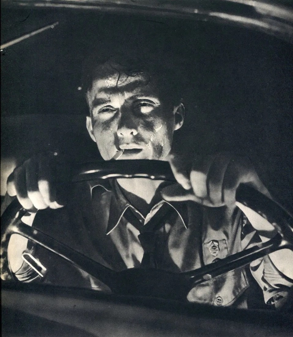 Stephen Deutch (Hungary, 1908-1997) Print: Stephen Deutch (Hungary, 1908-1997) Print. Night Drive - Vintage Gravure. Printed in 1947. 8 x 8 inches. Not hand-signed unless otherwise stated. Photomechanical Print. Lots that contain nudity have