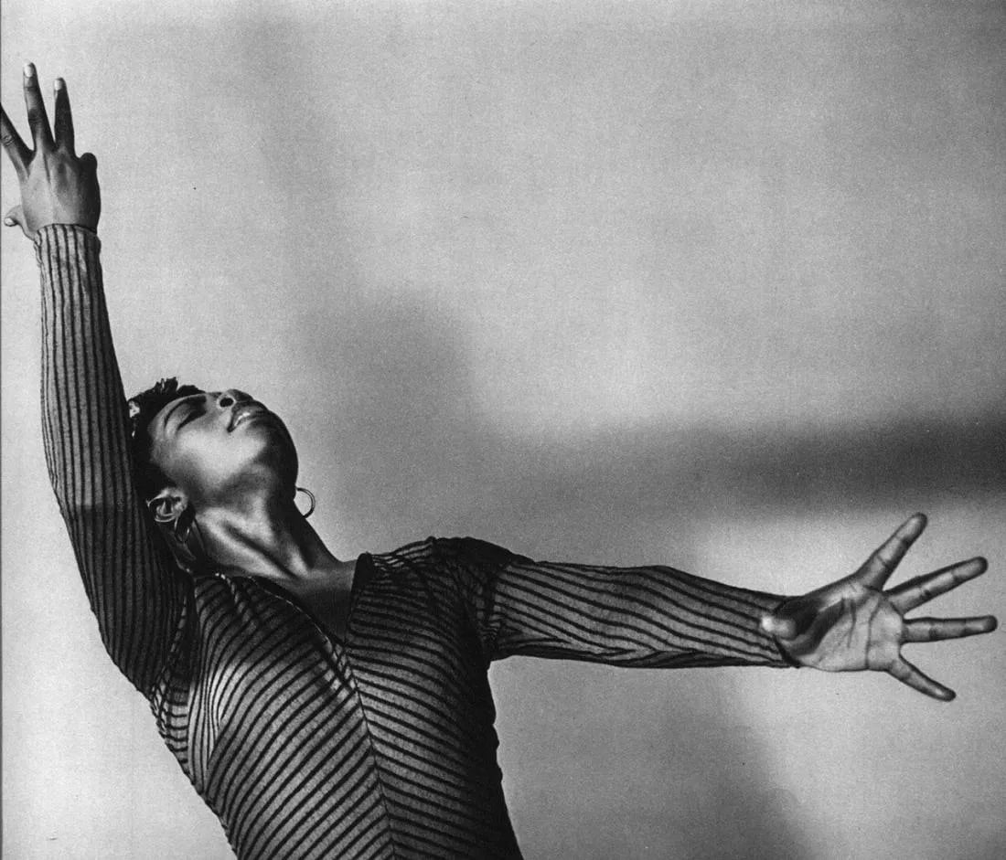 Barbara Morgan Print: Barbara Morgan Print. Dancer - Vintage Gravure. Printed in 1947. 8 x 7 inches. Not hand-signed unless otherwise stated. Photomechanical Print. Lots that contain nudity have been partially obscured in 