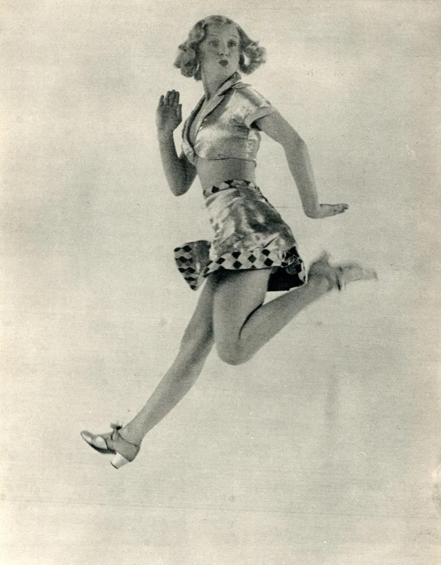 Martin Munkácsi (Hungarian-American, 1896-1963) Print: Martin Munkácsi (Hungarian-American, 1896-1963) Print. Rosi Barsony - dance - Gravure. Printed in 1934. 6 x 8 inches. Not hand-signed unless otherwise stated. Photomechanical Print. Lots that contain