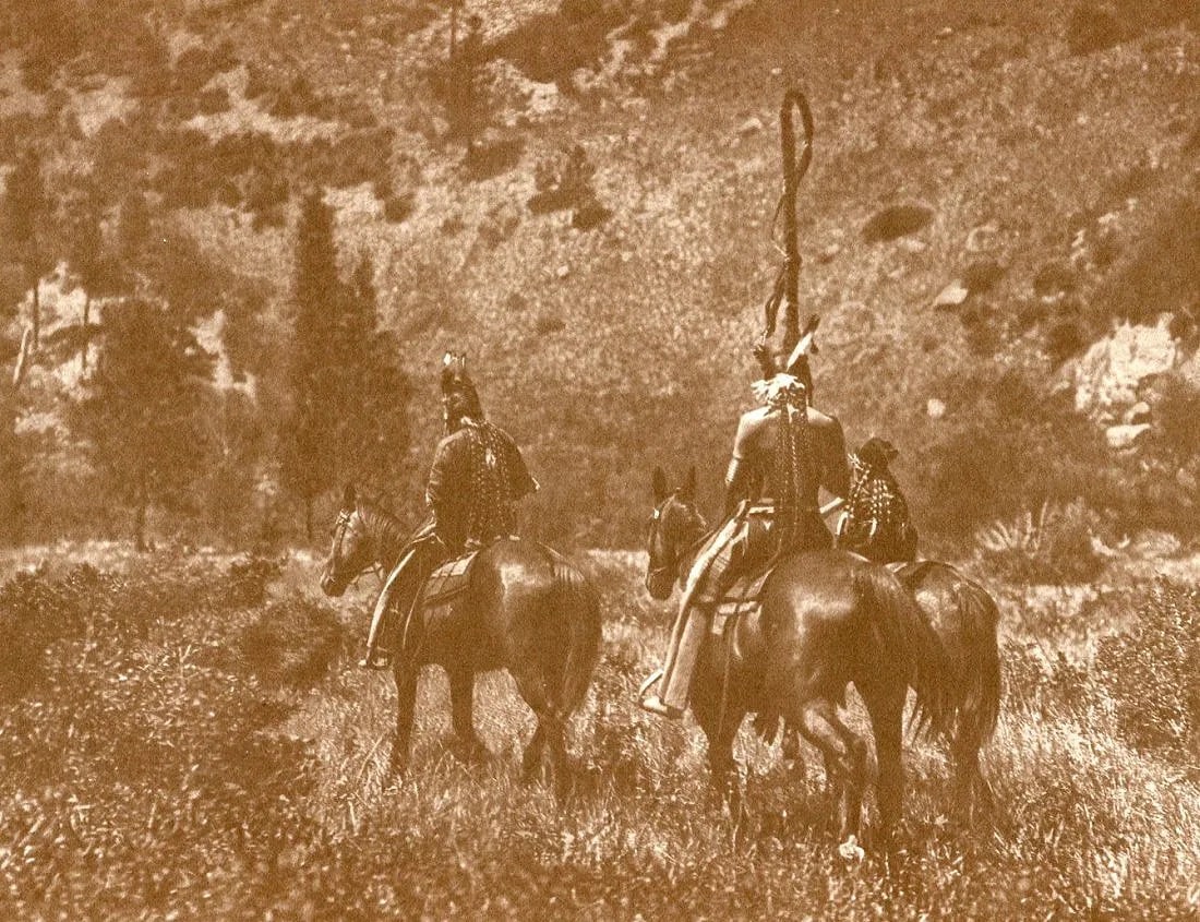 Edward S Curtis (American, 1868-1952) Print: Edward S Curtis (American, 1868-1952) Print. Black Canyon (Apsaroke) - Gravure. Printed in 1972. 9 x 6 inches. Not hand-signed unless otherwise stated. Photomechanical Print. Lots that contain nudity