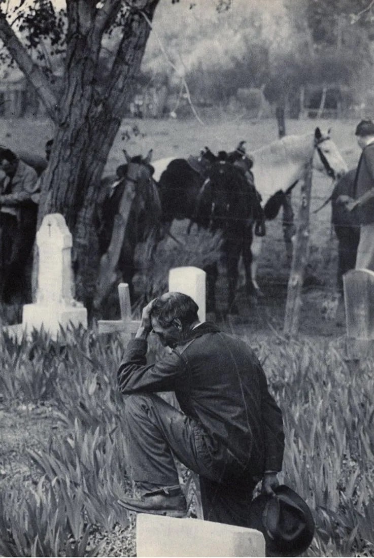 Henri Cartier-Bresson (French, 1908-2004) Print: Henri Cartier-Bresson (French, 1908-2004) Print. Funeral - Taos, NM 1947. Printed in 1955. 10 x13 inches. Not hand-signed unless otherwise stated. Photomechanical Print. Lots that contain nudity have