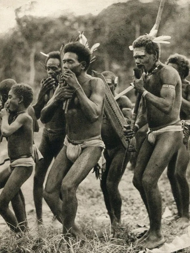 Hugo Adolf Bernatzik (Austrian, 1897-1953) Print: Hugo Adolf Bernatzik (Austrian, 1897-1953) Print. Salomon Island Natives Dance. Printed in 1934. 4.50 x 6.00 inches Not hand-signed unless otherwise stated. Photomechanical Print. Lots that contain nu