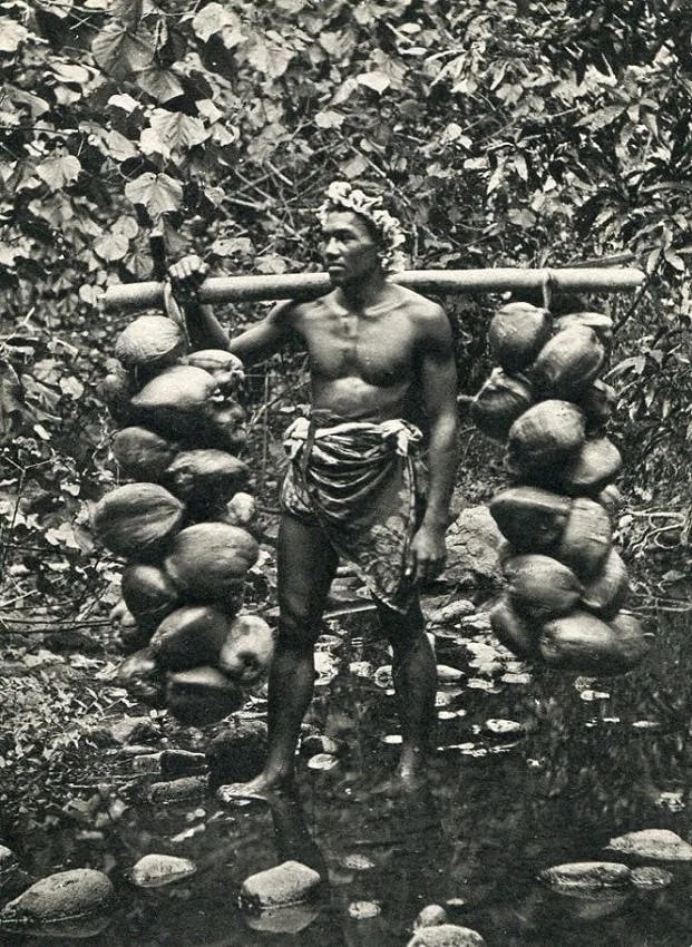 Lucien Gauthier Print: Lucien Gauthier Print. Tahitian Man. Printed in 1933. 4.50 x 6.00 inches Not hand-signed unless otherwise stated. Photomechanical Print. Lots that contain nudity have been partially obscured in the