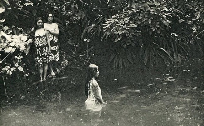Lucien Gauthier Print: Lucien Gauthier Print. Tahiti Bathing. Printed in 1933. 4.00 x 6.50 inches Not hand-signed unless otherwise stated. Photomechanical Print. Lots that contain nudity have been partially obscured in the