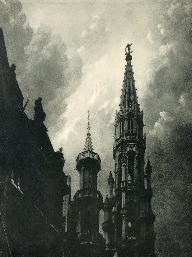 Leonard Misonne (Belgian, 1870-1943 ) Print: Leonard Misonne (Belgian, 1870-1943 ) Print. In Excelsis. Printed in 1932. 6.00 x 8.00 inches Not hand-signed unless otherwise stated. Photomechanical Print. Lots that contain nudity have been