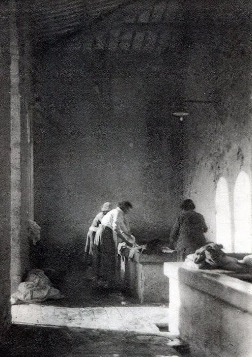 Miss Penrice Print: Miss Penrice Print. Washing at Assisi. Printed in 1927. 3.50 x 4.50 inches Not hand-signed unless otherwise stated. Photomechanical Print. Lots that contain nudity have been partially obscured in the