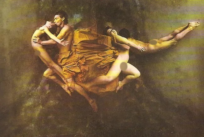Jan Saudek (Czech, b. 1935) Print: Jan Saudek (Czech, b. 1935) Print. Dancers in the Paradise (nude). Printed in 1990. 7.00 x 5.00 inches Not hand-signed unless otherwise stated. Photomechanical Print. Lots that contain nudity have bee