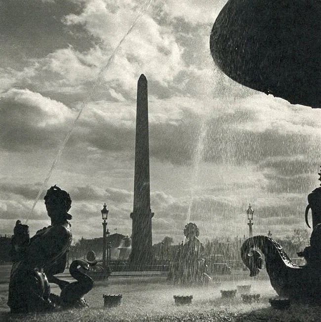 Roger Schall (French, 1904-1995) Print: Roger Schall (French, 1904-1995) Print. La Paris Place de la Concorde. Printed in 1950. 6.50 x 6.50 inches Not hand-signed unless otherwise stated. Photomechanical Print. Lots that contain nudity