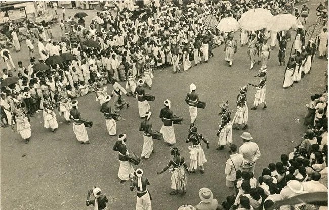 Lionel Wendt (Sri Lankan, 1900-1944) Print: Lionel Wendt (Sri Lankan, 1900-1944) Print. Perahera. Printed in 1950. 7" x 10.5 inches Not hand-signed unless otherwise stated. Photomechanical Print. Lots that contain nudity have been partially