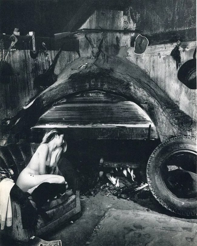 Wynn Bullock (American, 1902- 1975) Print: Wynn Bullock (American, 1902- 1975) Print. Nude by Fireplace. Printed in 1958. 7 x 9 inches Not hand-signed unless otherwise stated. Photomechanical Print. Lots that contain nudity have been