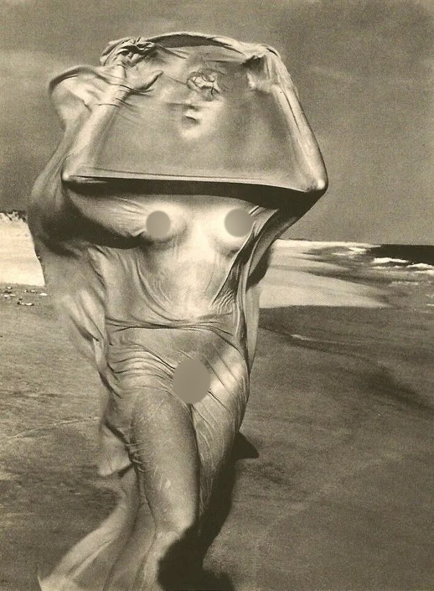 Andre de Dienes (Hungarian, 1913-1985) Print: Andre de Dienes (Hungarian, 1913-1985) Print. Nude See-thru. Printed in 1958. 6.5 x 9.5 inches Not hand-signed unless otherwise stated. Photomechanical Print. Lots that contain nudity have been