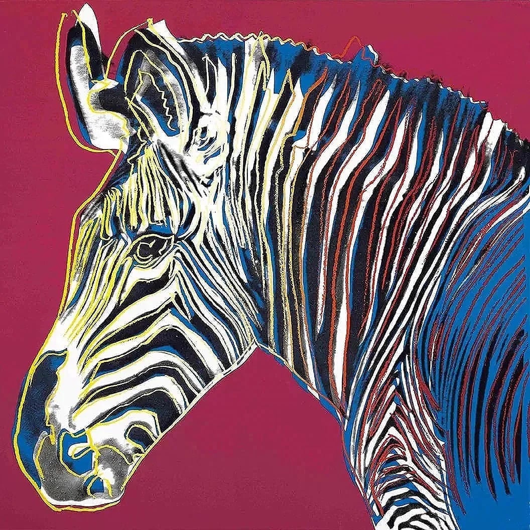 After Andy Warhol (American, 1928-1987) Grevys Zebra Silkscreen: After Andy Warhol (American, 1928-1987) Grevys Zebra, "1983" Silkscreen. Endangered Species Portfolio (Trial Proof). 38.00 x 38.00 inches. Correct stamping on backside, with blindstamp. Not hand-signe
