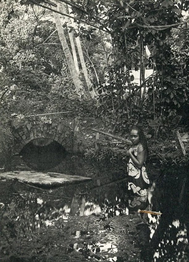 Lucien Gauthier (French, 1875-1971) Print: Lucien Gauthier (French, 1875-1971) Print. Queen Creek in Papeete. Printed in 1933. 4.50 x 6.00 inches Not hand-signed unless otherwise stated. Photomechanical Print. Lots that contain nudity have