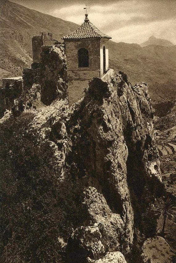 Kurt Hielscher (German, 1881-1948) Print: Kurt Hielscher (German, 1881-1948) Print. Guadalest Spain Castle. Printed in 1922.5.50 x 8.00 inches Not hand-signed unless otherwise stated. Photomechanical Print. Lots that contain nudity have been 