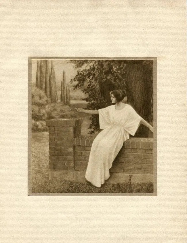 Adelaide Leeson Hanscom (American, 1875-1931) Print: Adelaide Leeson Hanscom (American, 1875-1931) Print. Seated Woman. Printed in 1916.5.00 x 5.00 inches Not hand-signed unless otherwise stated. Photomechanical Print. Lots that contain nudity have