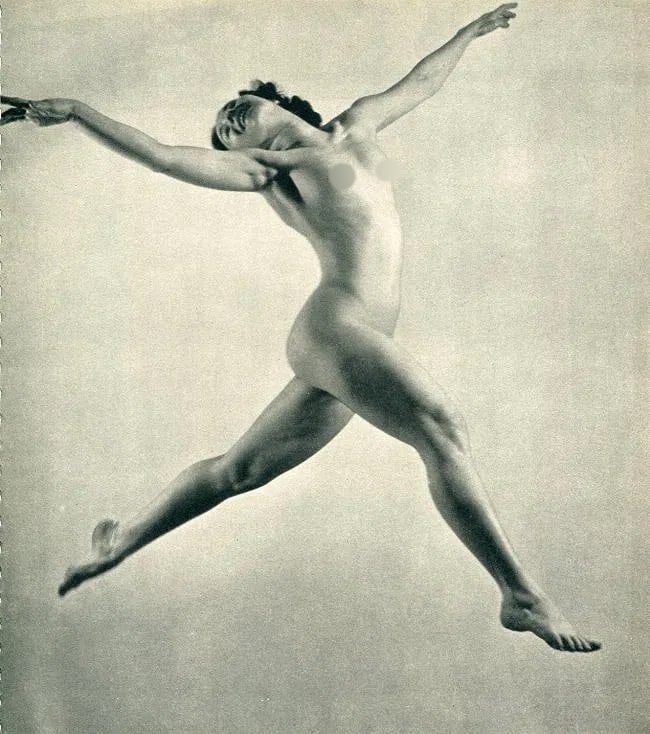 Remie Lohse (American, 1892-1947) Print: Remie Lohse (American, 1892-1947) Print. Leaping Nude. Printed in 1937. 8.00 x 9.50 inches Not hand-signed unless otherwise stated. Photomechanical Print. Lots that contain nudity have been partially