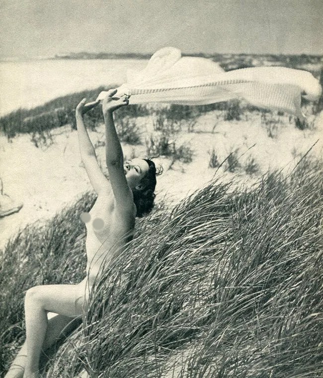 Remie Lohse (American, 1892-1947) Print: Remie Lohse (American, 1892-1947) Print. Nude Windy Beach. Printed in 1937. 7.50 x 9.50 inches Not hand-signed unless otherwise stated. Photomechanical Print. Lots that contain nudity have been