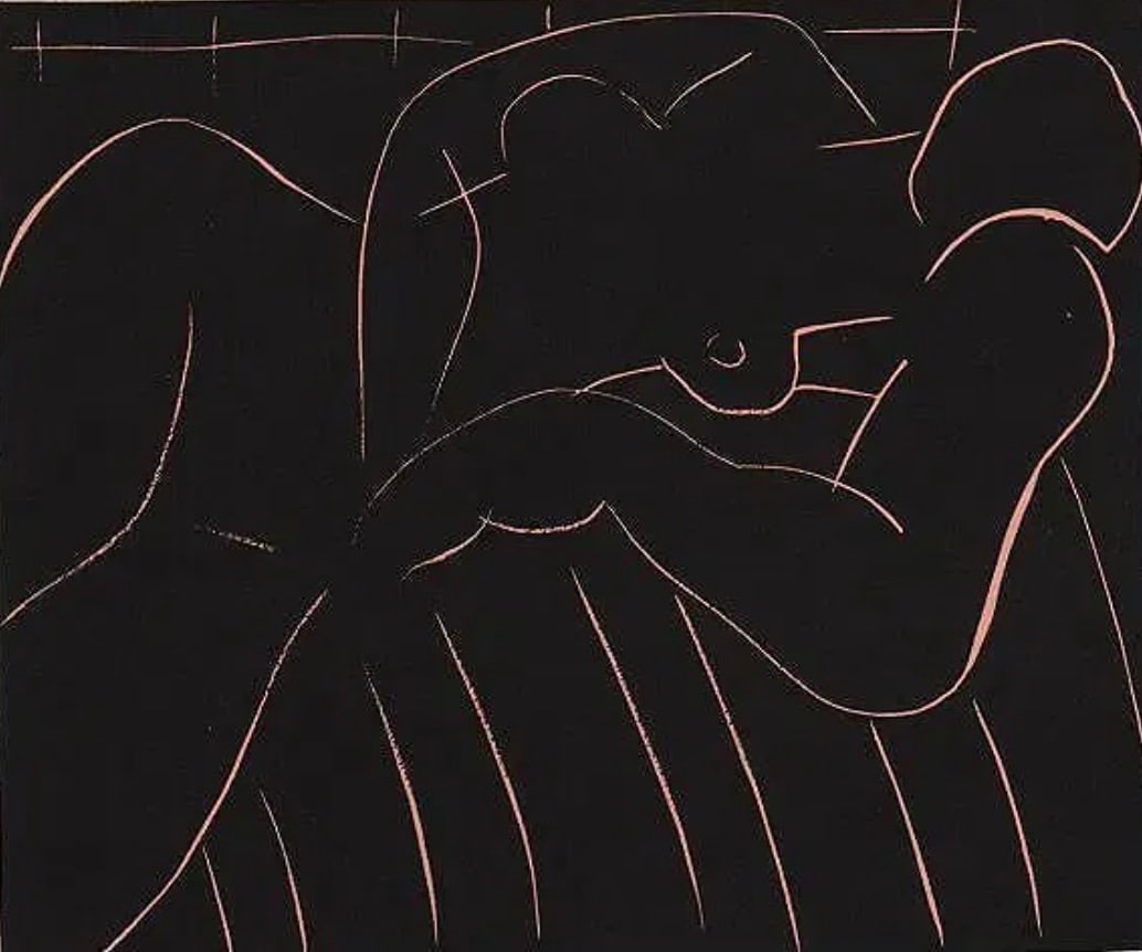 Henri Matisse (French, 1869-1954) Print: Henri Matisse (French, 1869-1954) Print. The Siesta. Printed in 1939. 8.00 x 6. 75 inches Not hand-signed unless otherwise stated. Photomechanical Print. Lots that contain nudity have been partially