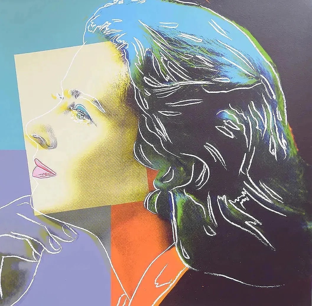 After Andy Warhol (American, 1928-1987) Ingrid Bergman Silkscreen: After Andy Warhol (American, 1928-1987) Ingrid Bergman, "1983" Silkscreen. 38.00 x 38.00 inches. Galerie Borjeson Malmo Stamp, and blind stamp. Not hand-signed unless otherwise stated. Photomechanical