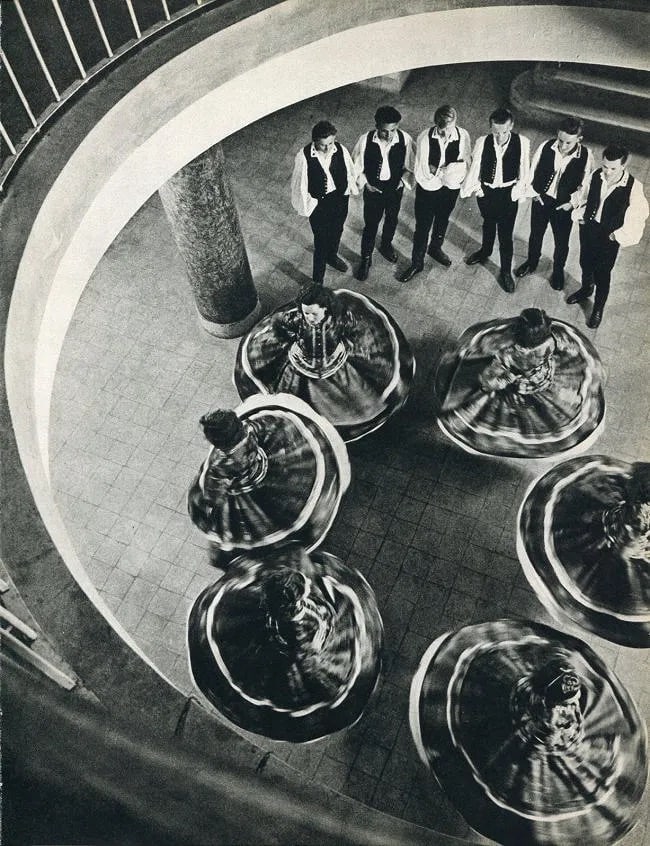 Erno Vardas Print: Erno Vardas Print. Folk Dance Rehearsal. Printed in 1960. 8 x 10.5 inches Not hand-signed unless otherwise stated. Photomechanical Print. Lots that contain nudity have been partially obscured in the