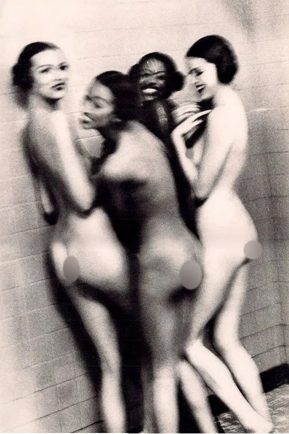 Ellen von Unwerth (German, b. 1954) Print: Ellen von Unwerth (German, b. 1954) Print. 4 Girls in Paris Shower 1993. Printed in 1995. 9 x14 inches Not hand-signed unless otherwise stated. Photomechanical Print. Lots that contain nudity have