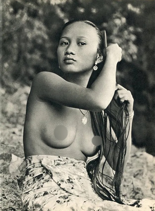 K.F. Wong (Malaysian, 1916-1998) Print: K.F. Wong (Malaysian, 1916-1998) Print. Iban Woman-Borneo. Printed in 1960. 8 x 11 inches Not hand-signed unless otherwise stated. Photomechanical Print. Lots that contain nudity have been partially