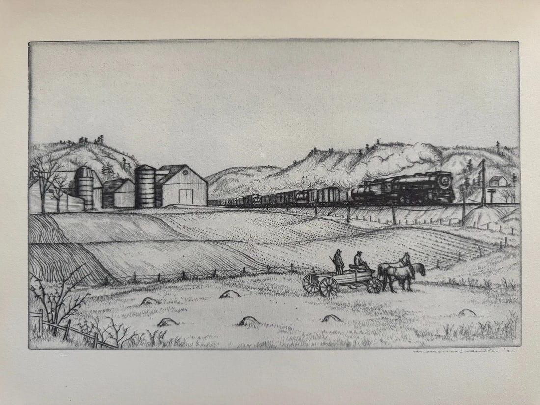 Andrew R. Butler (American, 1896-1979) Print: Andrew R. Butler (American, 1896-1979). New England Scene, Vermont, "1932" Print. 12.60 x 9.50 inches. Signed in the plate. Printed in 1939. Not hand-signed unless otherwise stated. Photomechanical