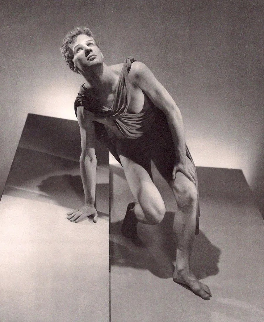 George Platt Lynes (American, 1907-1955) Print: George Platt Lynes (American, 1907-1955) Print. Lew Christensen as Apollo 1957. Printed in 1994. 10.00 x 12.00 inches Not hand-signed unless otherwise stated. Photomechanical Print. Lots that contain