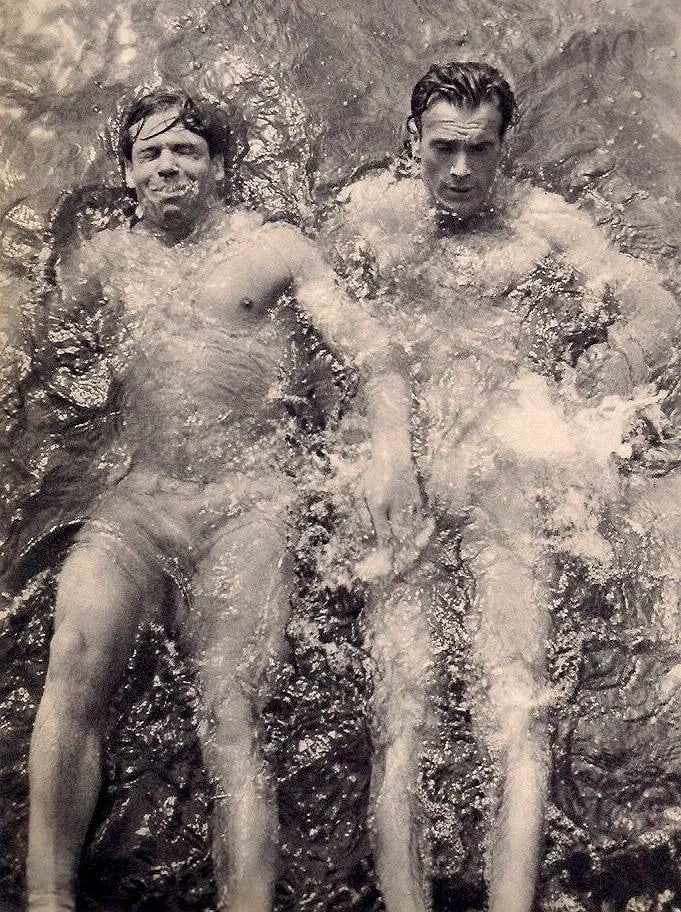 Otto Umbehr (Umbo) (German, 1902-1980) Print: Otto Umbehr (Umbo) (German, 1902-1980) Print. Two Swimmers. Printed in 1935. 7.00 x 9.00 inches Not hand-signed unless otherwise stated. Photomechanical Print. Lots that contain nudity have been parti