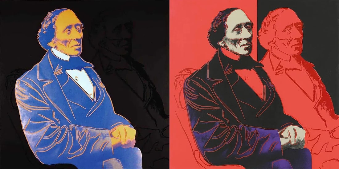After Andy Warhol (American, 1928-1987) Set of Two Silkscreens: Andy Warhol (American, 1928-1987) Set of Two, Hans Christian Andersen, "1987" Silkscreen. 38.00 x 38.00 inches (each). FS II 394, 398. Correct stamping on backside, with blindstamp. Not hand-signed