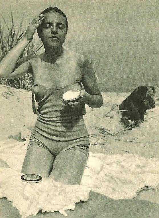 Heinz Perckhammer V (Austrian-German, 1895-1965) Print: Heinz Perckhammer V (Austrian-German, 1895-1965) Print. Sun Cream. Printed in 1936.5.50 x 7.50 inches Not hand-signed unless otherwise stated. Photomechanical Print. Lots that contain nudity have