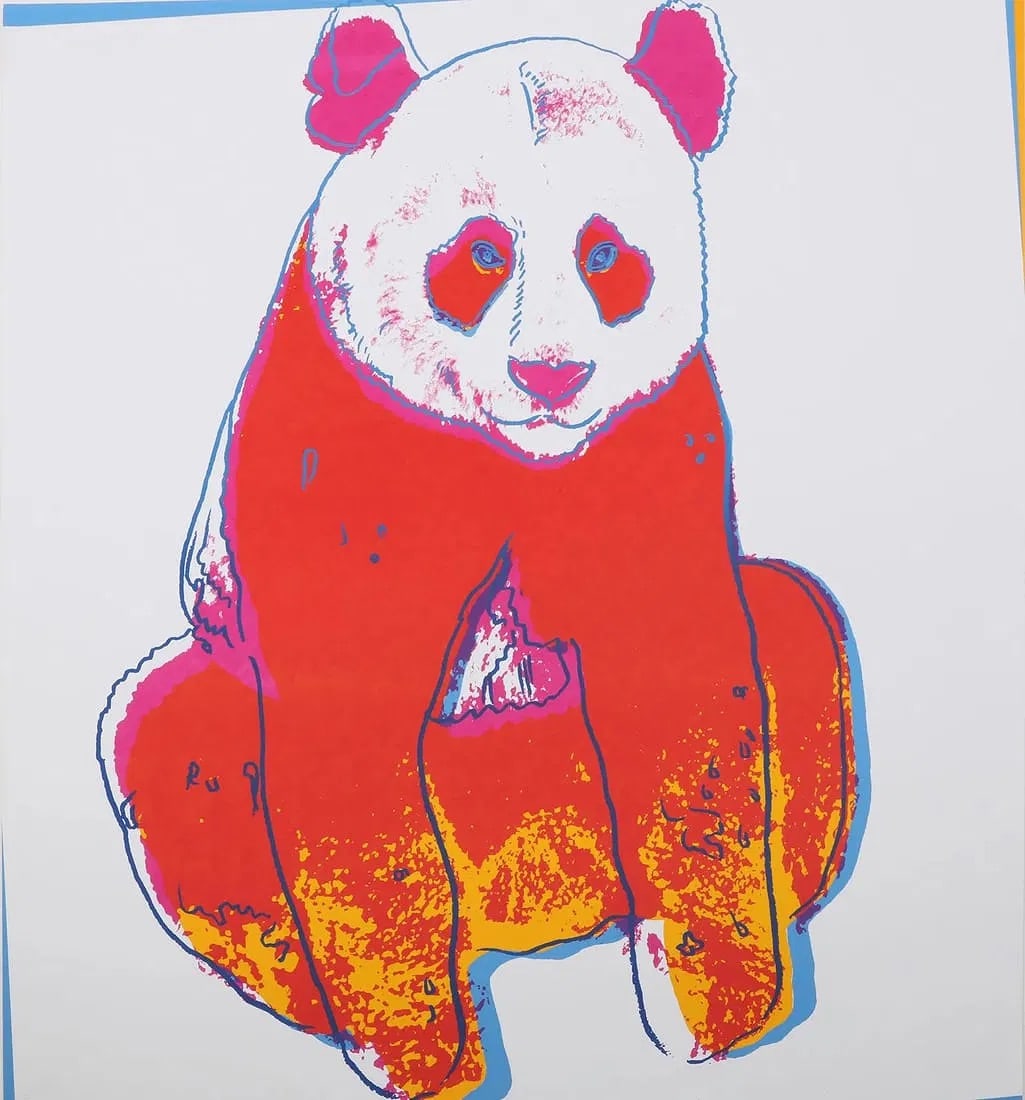 After Andy Warhol (American, 1928-1987) Silkscreen: After Andy Warhol (American, 1928-1987). Giant Panda, from Endangered Species. Screenprint in colors on Lenox museum board. Published/printed by Ronald Feldman Fine Arts, Inc., New York/Rupert Jasen