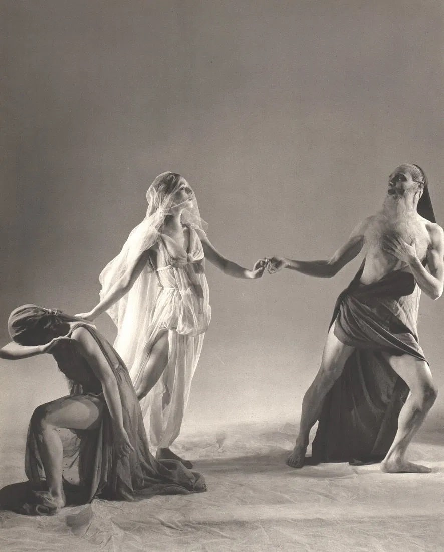 George Platt Lynes (American, 1907-1955) Print: George Platt Lynes (American, 1907-1955) Print. Orpheus & Eurydice ABT 1936. Printed in 1985. 10.00 x 12.50 inches Not hand-signed unless otherwise stated. Photomechanical Print. Lots that contain