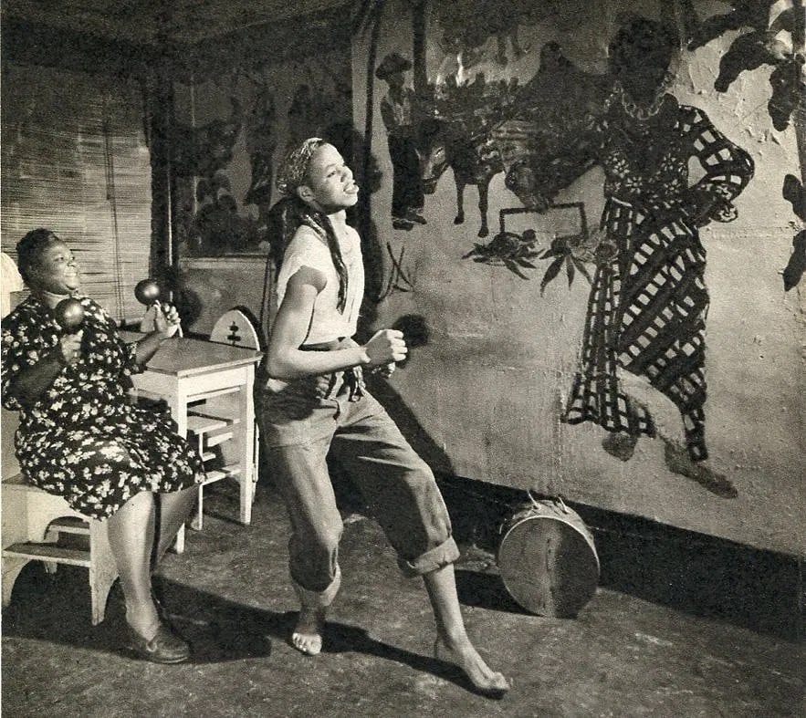 Bernice Abbot (American, 1898-1991) Print: Bernice Abbot (American, 1898-1991) Print. Calypso on NYC Macdougal. Printed in 1949.5. 75 x 5.50 inches Not hand-signed unless otherwise stated. Photomechanical Print. Lots that contain nudity have