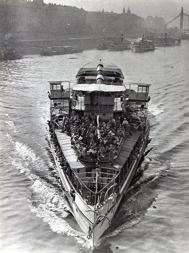 Rudolf Balogh (Hungarian, 1879-1944) Print: Rudolf Balogh (Hungarian, 1879-1944) Print. "River Steamer". Printed in 1934. 6.00 x 8.00 inches Not hand-signed unless otherwise stated. Photomechanical Print. Lots that contain nudity have been part