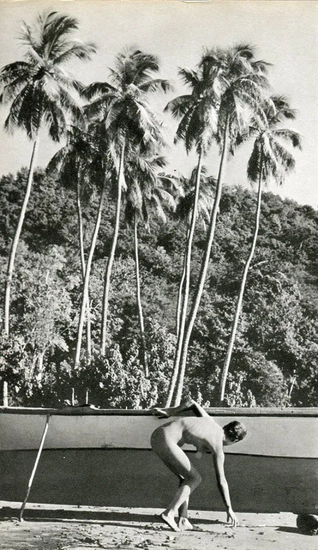 R.M. Clermont Print: R.M. Clermont Print. Antilles Nude. Printed in 1967. 4.5 x 8 inches Not hand-signed unless otherwise stated. Photomechanical Print. Lots that contain nudity have been partially obscured in the