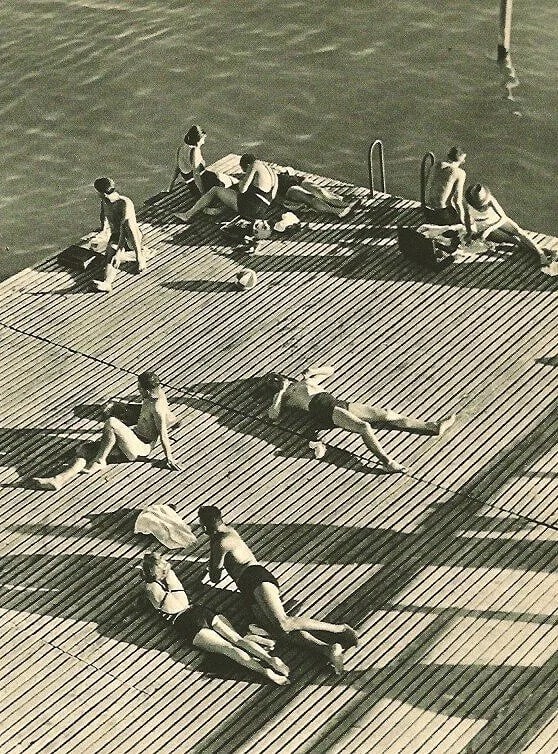Hein Gorny (German, 1904-1967 Print: Hein Gorny (German, 1904-1967 Print. Sunbathin. Printed in 1936.5.50 x 7.50 inches Not hand-signed unless otherwise stated. Photomechanical Print. Lots that contain nudity have been partially