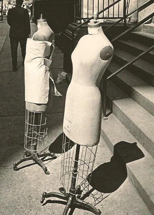 Andre Kertész (Hungarian, 1894-1985) Print: Andre Kertész (Hungarian, 1894-1985) Print. Dress Forms NYC 1965. Printed in 1973.5.00 x 7.00 inches Not hand-signed unless otherwise stated. Photomechanical Print. Lots that contain nudity have
