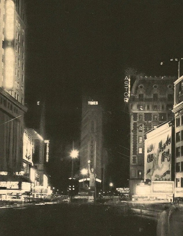 Jarland Print: Jarland Print. Times Square. Printed in 1949. 6.50 x 8.00 inches Not hand-signed unless otherwise stated. Photomechanical Print. Lots that contain nudity have been partially obscured in the listing;