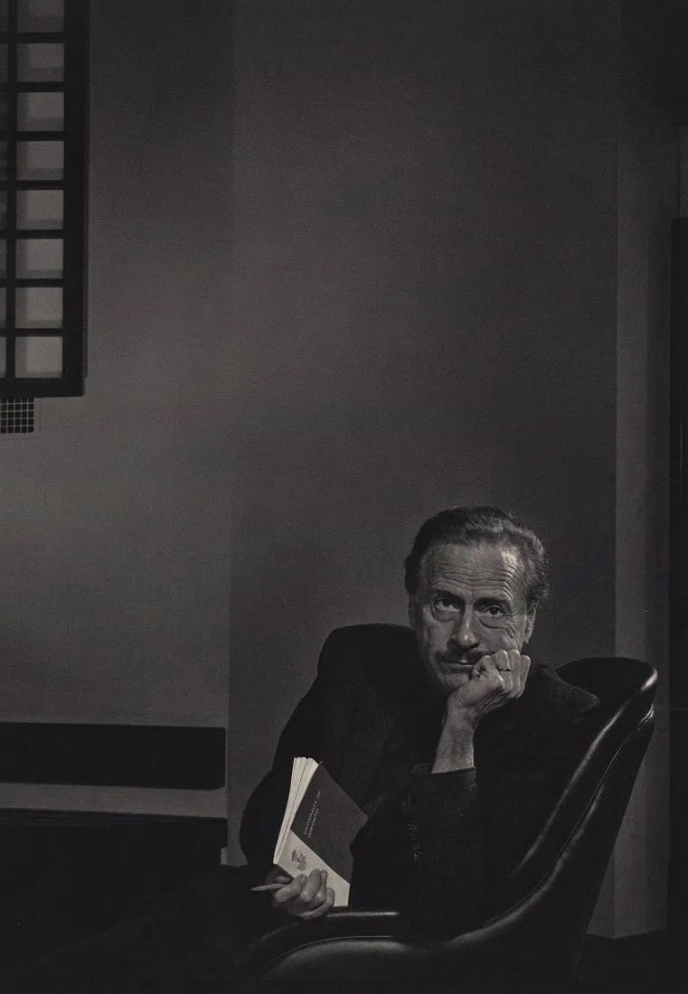 Yousuf Karsh (Armenian-Canadian, 1908-2002): Yousuf Karsh (Armenian-Canadian, 1908-2002). Marshall McLuhan. Printed in 1976. 9.00 x 12.00 inches Not hand-signed unless otherwise stated. Photomechanical Print. Lots that contain nudity have been p