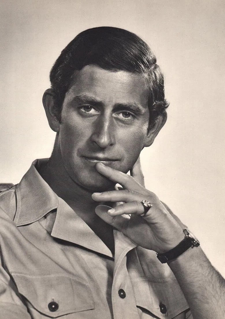 Yousuf Karsh (Armenian-Canadian, 1908-2002): Yousuf Karsh (Armenian-Canadian, 1908-2002). H. R. H Prince Charles. Printed in 1976. 9.00 x 12.00 inches Not hand-signed unless otherwise stated. Photomechanical Print. Lots that contain nudity have 