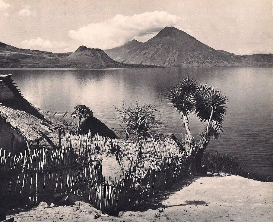 Estelle Campbell Print: Estelle Campbell Print. Lake Guatema Atitlan. Printed in 1939. 9.00 x 7.00 inches Not hand-signed unless otherwise stated. Photomechanical Print. Lots that contain nudity have been partially obscured
